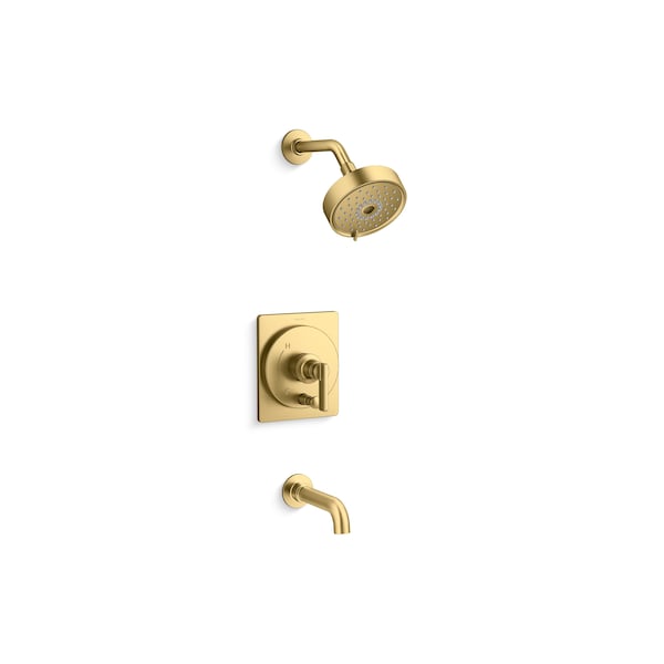 Rite-Temp Bath And Shower Trim Kit 1.75 GPM in Vibrant Brushed Moderne Brass